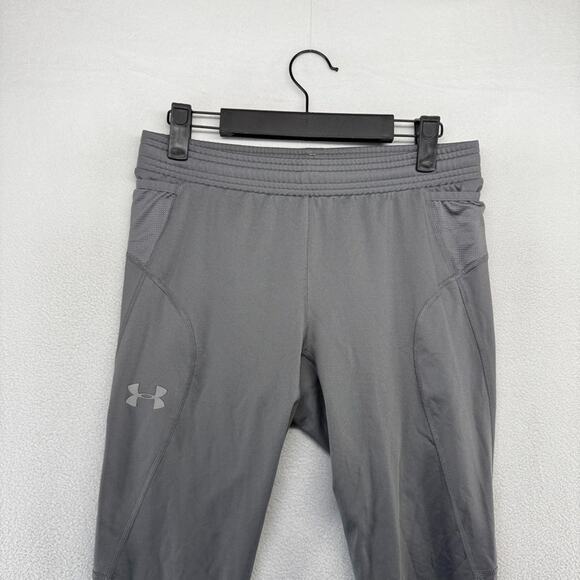 Under Armour Compression Pants Men's Medium Gray Coldgear Running Workout Logo - Picture 2 of 9